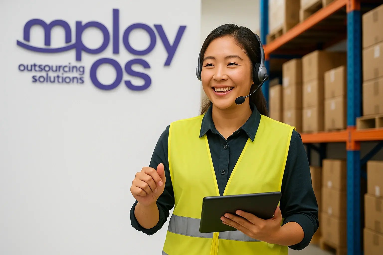 Warehouse Worker in High-Visibility Vest